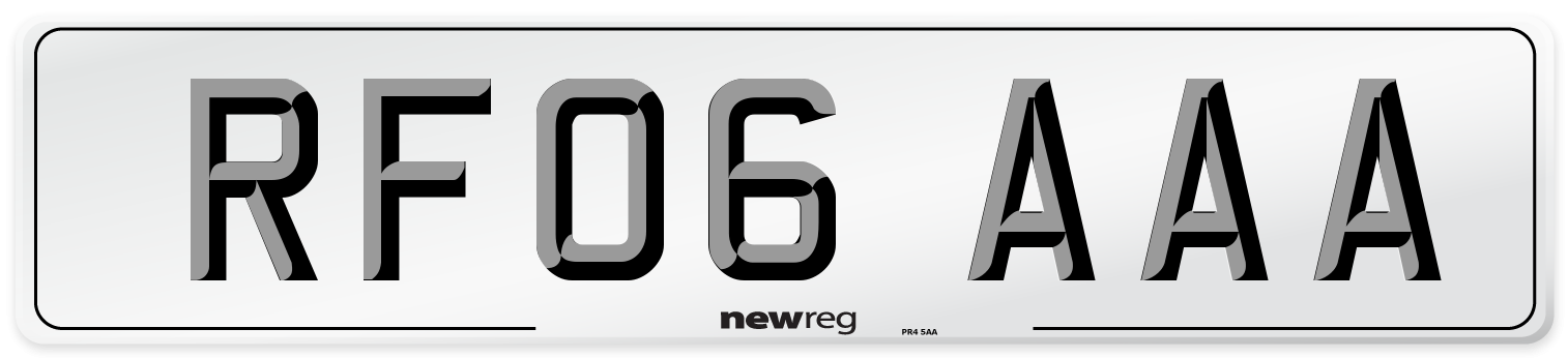 RF06 AAA Number Plate from New Reg